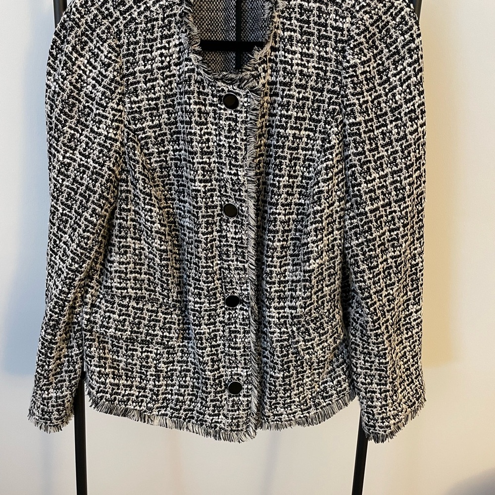 Lane Bryant Black and White Boucle Jacket
